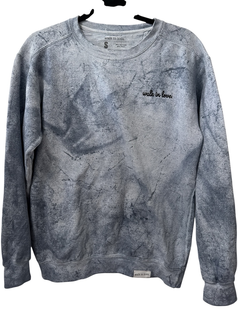 Walk in Love grey tie-dye crewneck sweatshirt size small